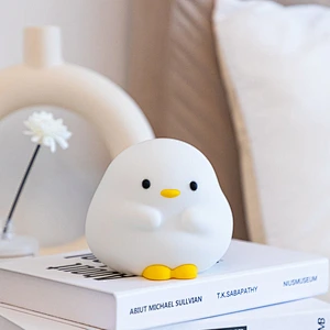 ICARER FAMILY Portable Silicone Night Light for Kids  Duck LED Night Light with Battery for Room Use
