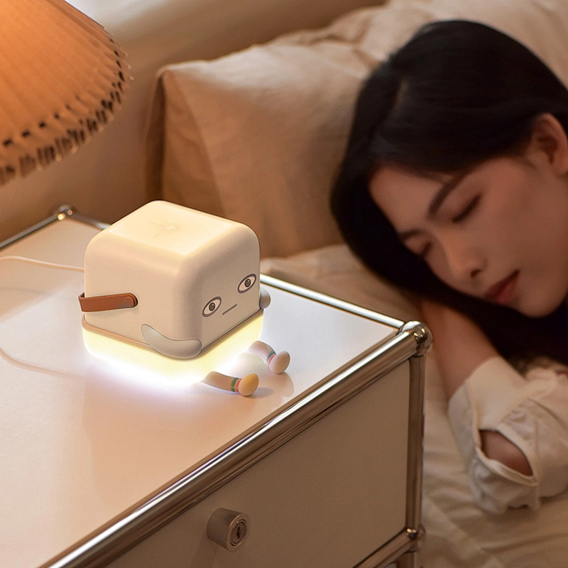 ICARER FAMILY Rechargeable Wireless Charger Phone Holder Led Night Light Plug in Bedside Lamp for Baby Kids