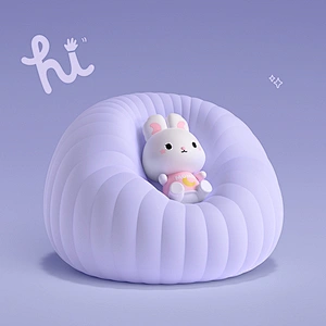 ICARER Family Cute Lamp For Kids Silicone Night Light For Bedroom Beside Lights Gift For Baby