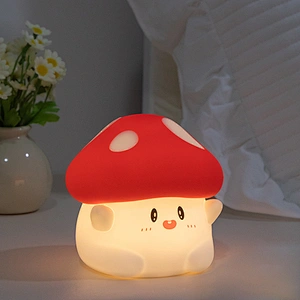 2024 New Design Mushroom Shape Mini Silicone Night Lamp Light Cute Small Kids Gift Cartoon Night Light