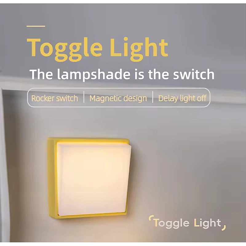 Creative LED Rechargeable Night Light Switch Control Night Magnetic Bedside Wall Night Light Bedroom Application