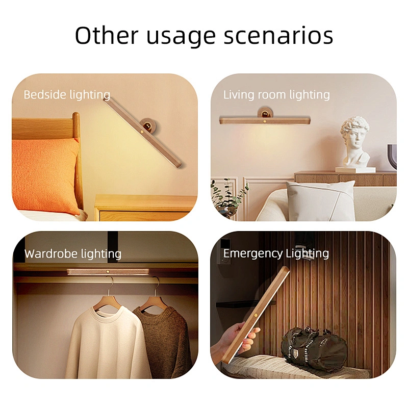 ICARER FAMILY Custom Night Light With Mirror Light Wood 1000mAh Battery Capacity