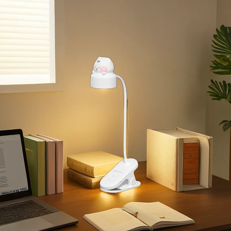 ICARER FAMILY Cute Night Light Clip Reading Study Light Desk Lamp USB Rechargeable Night Light for Kids Room