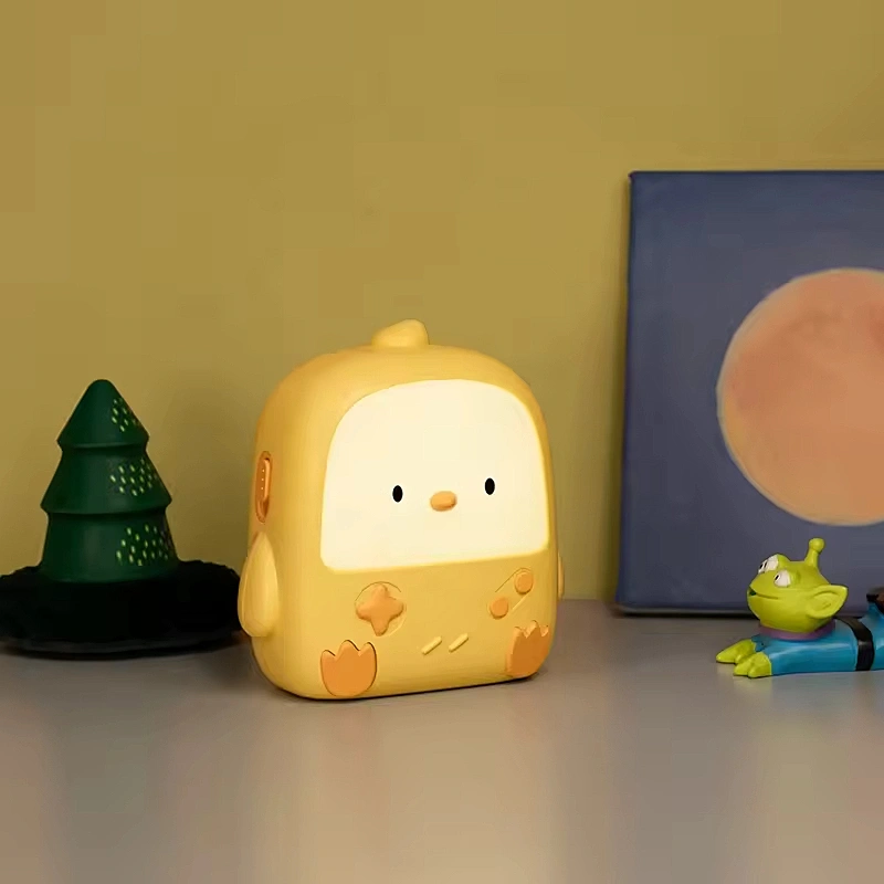 Game Chicken Night Light USB Charging Silicone LED Lamp Rechargeable Touch Light for Kids