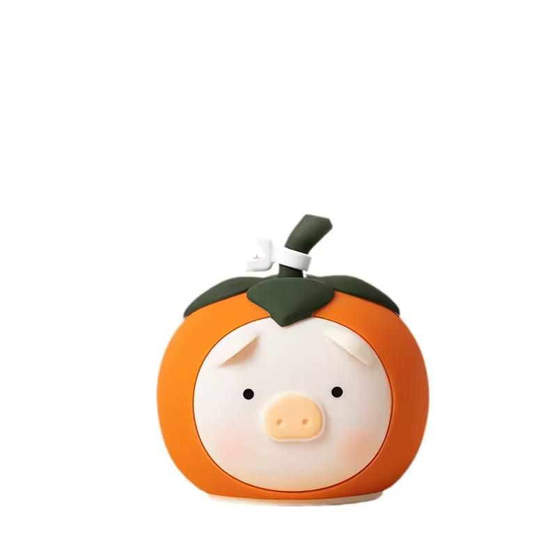 Creative Pig Persimmon Patting Light  Soft Silicone LED Mood Lamp  USB Rechargeable
