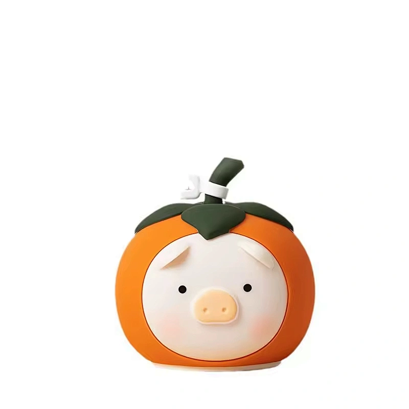Creative Pig Persimmon Patting Light  Soft Silicone LED Mood Lamp  USB Rechargeable