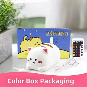Cute Animal Pat Control Creative Gift Table Lamp Bed Room USB Led Night Light Plug Silicone Cat Lamp for Kids Bedroom
