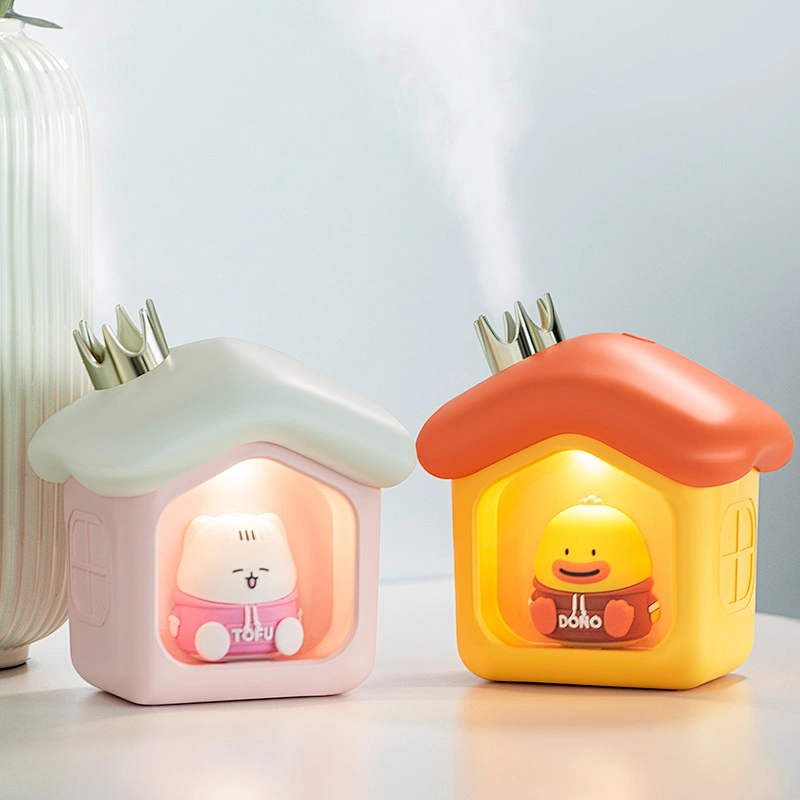 ICARER FAMILY Mini Air Humidifier With Cute Cartoon Design and USB Portable Air Rechargeable Humidifier for Home Use