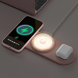 ICARER FAMILY Smart Night Light 10W15W Double Fast Charging Wireless Charger with Night Light for Kids Room