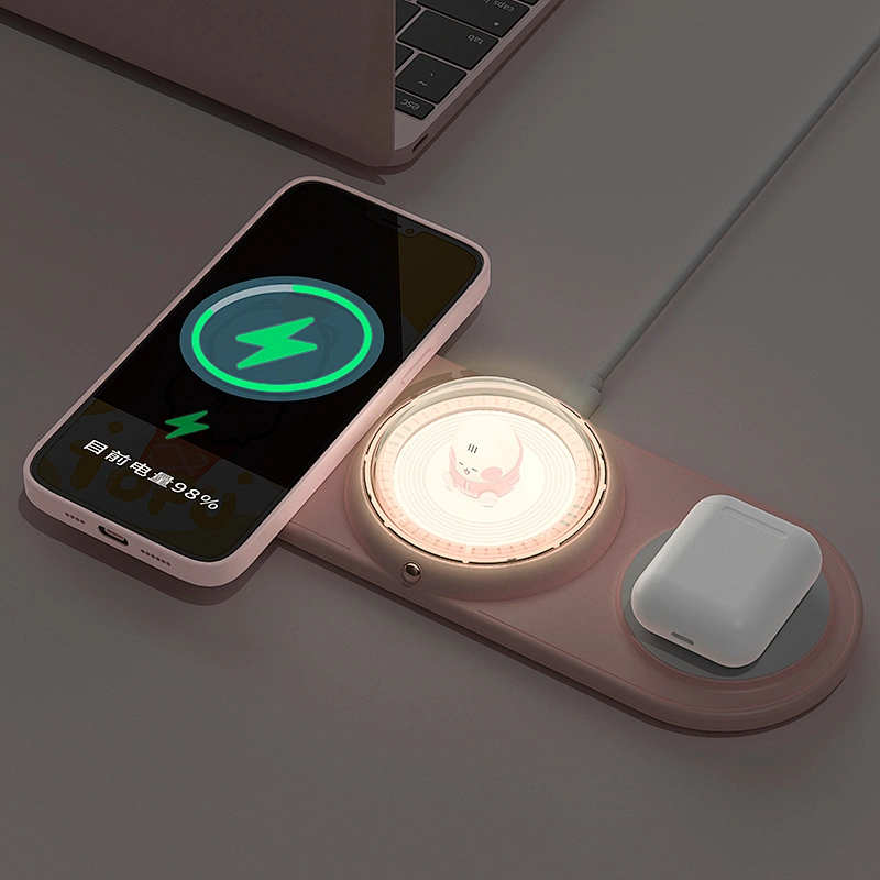 ICARER FAMILY Smart Night Light 10W15W Double Fast Charging Wireless Charger with Night Light for Kids Room