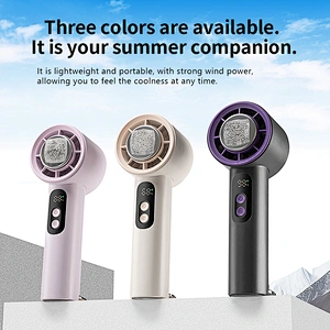 2025 Unique Digital Display High Speed Rechargeable Mini Cooling Standing Fan Portable Handheld Fan with Hook
