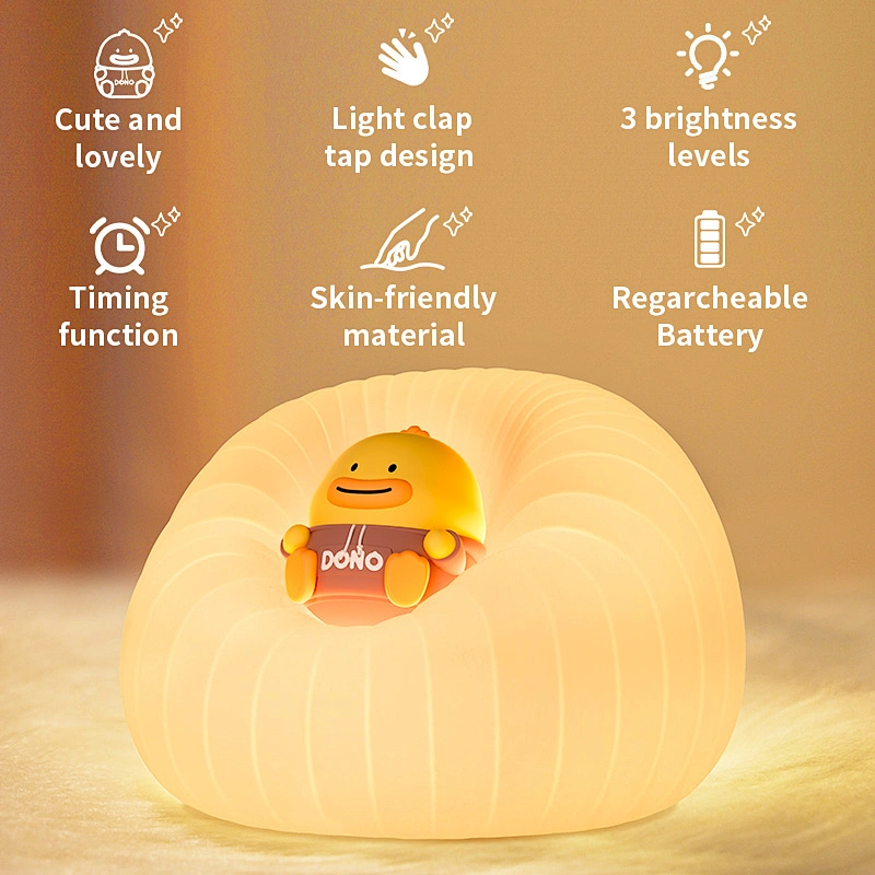 Touch Light Cute Baby Night Light Warm and White Led Color Bedroom Night Light