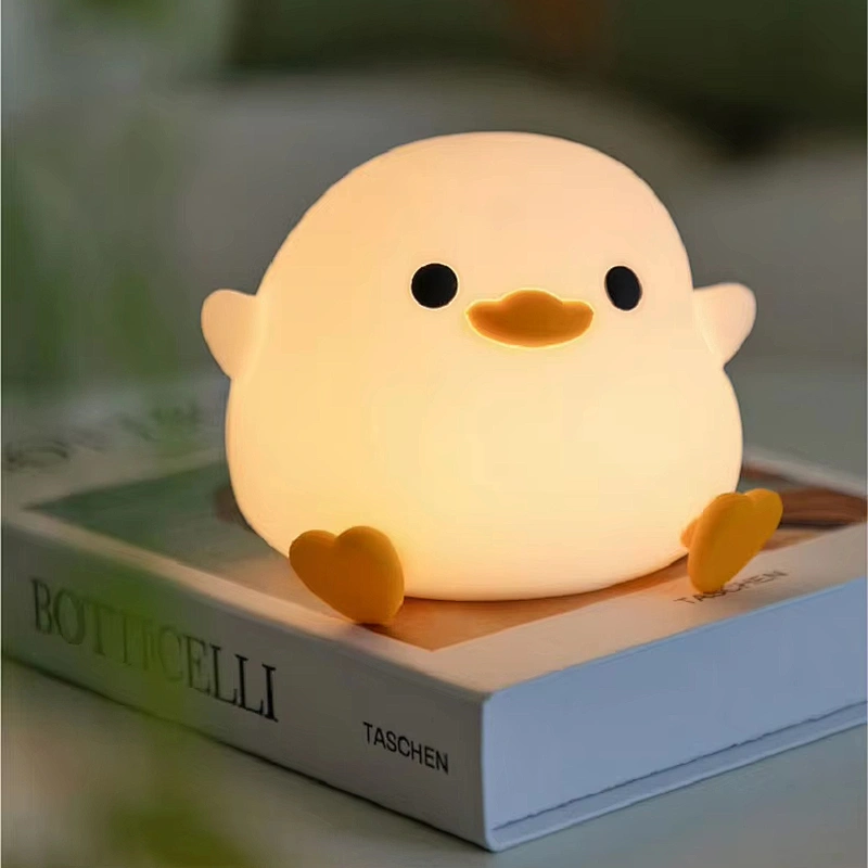 Silicone Duck Night Light Rechargeable Silicon Duck Lamp Smart Bedside Led Night Light for Kids Use Bedroom