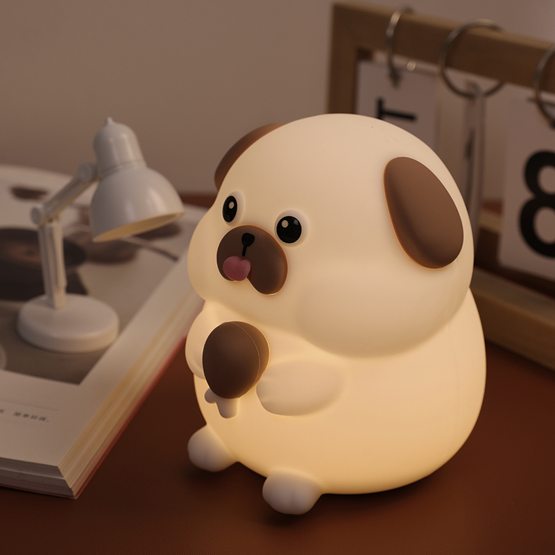 Modern Eco-Friendly Silicone Rechargeable LED Table Lamp Soft Light for Dogs Night Lights for Home Decor