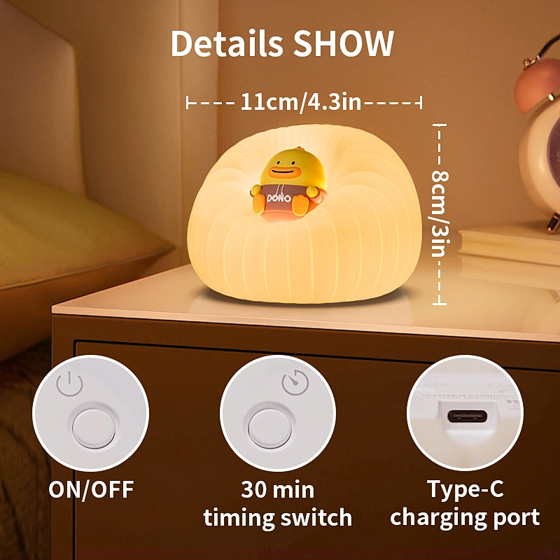 ICARER Family New Silicone Tapping Night Light Silicone Sleep Lamp Cute Sleeping Light for Kids