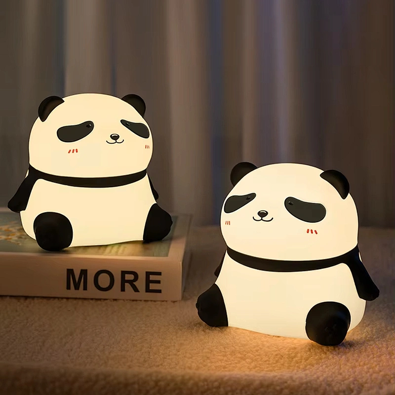LED Light Creative Panda Silicone Night Light Table Lamp Bedroom USB Rechargeable Touch Control Night Light