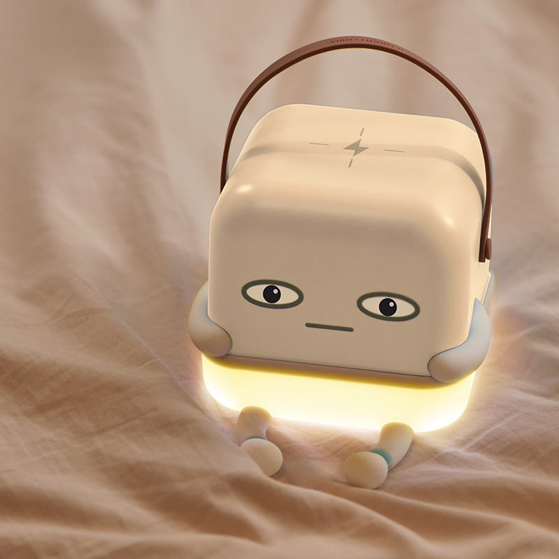 ICARER FAMILY Rechargeable Wireless Charger Phone Holder Led Night Light Plug in Bedside Lamp for Baby Kids