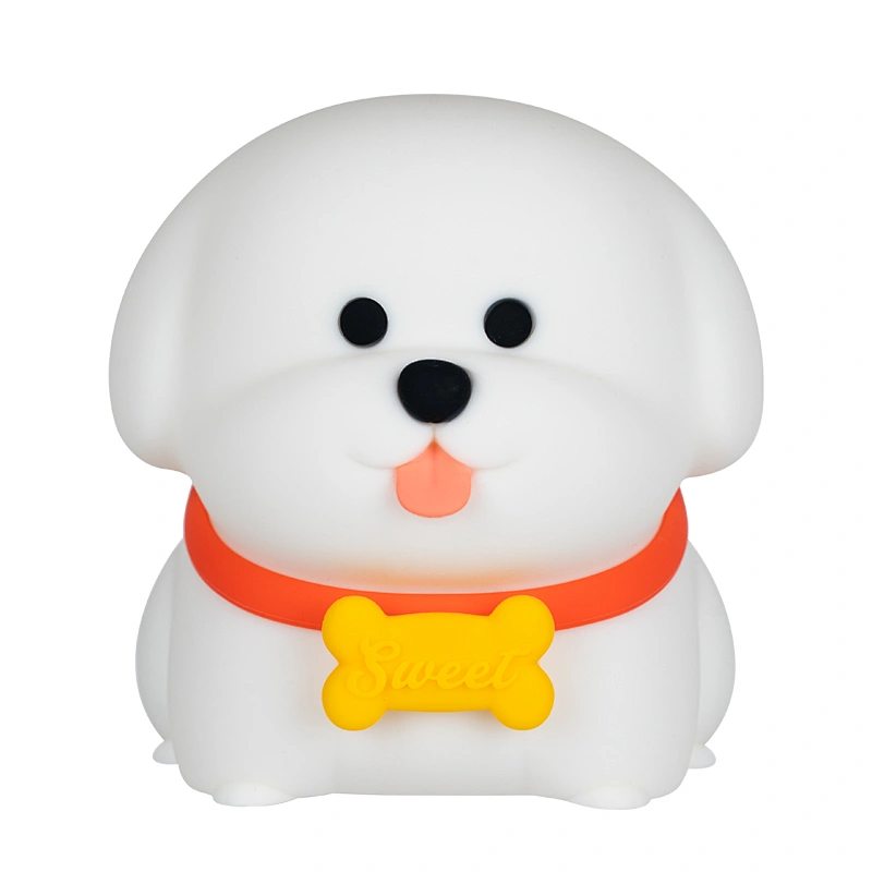Modern 7 Color Changing LED Nightlight Silicone Puppy Design Dog Lamp Kids' Nursery Bedroom Custom Night Light Home Use