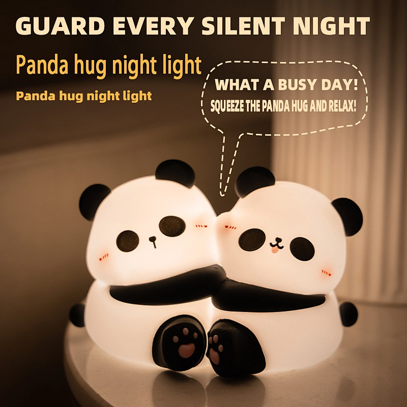 1200mAh Panda Shape Cute Rechargeable Animal Silicone Night Light Bed Lamp for Kids Baby Children