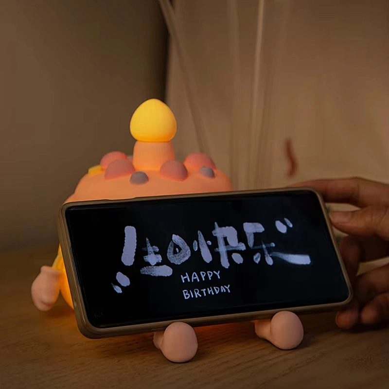 Modern Creative Silicone Candle Cake Night Light USB Charging Soft LED Desk Lamp with Touch Control for Home Decor Atmosphere
