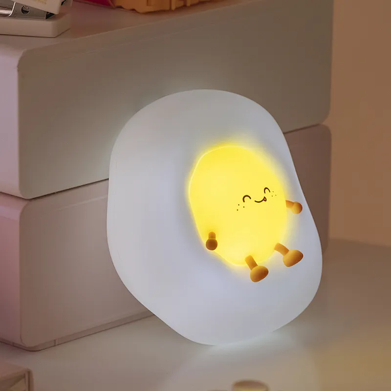 Kawaii Gift Creative Fried Egg One Piece Anime Cute Cartoon Color Changing Cute Led Night Light for Kids Baby