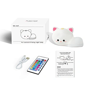 Cute Animal Cat Room Table Decor Lights and Lamp Cartoon Kids Room Rechargeable Led Lighting Lamp for Baby Children Home Decor