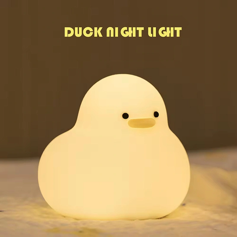 Cute Duck Kids Silicone Gift Animal Pat Control Table Lamp Bedroom Desk Lights Bedside Decoration Children Baby Night Light