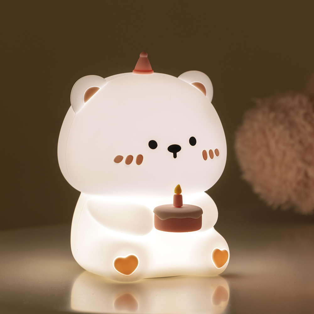 Cross-border New Cake Bear Pat Light USB Charging Bedroom Bedside Atmosphere Light Creative Birthday Gift Nightlight