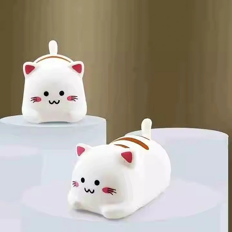 Cute Animal Pat Control Creative Gift Table Lamp Bed Room USB Led Night Light Plug Silicone Cat Lamp for Kids Bedroom