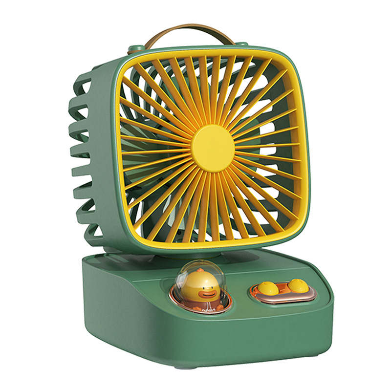 ICARER FAMILY 2400mAh Cute Desktop USB Rechargeable Moving Head Cooling Fan Oscillating Cooling Fan for Home Office Use