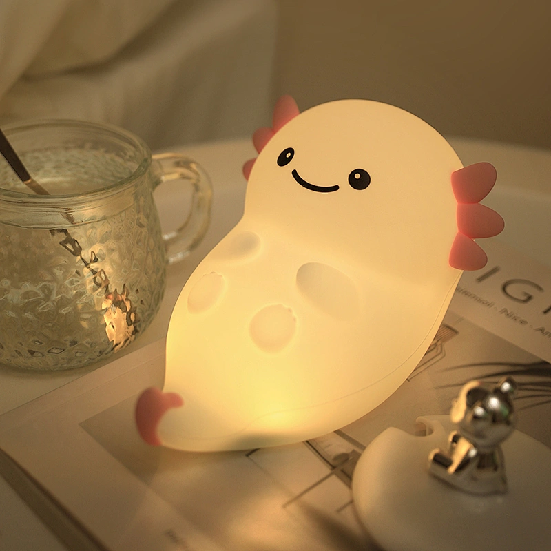 Bedroom Light Lamp Dinosaur Pink Color Kids Cute Lamp Silicone Soft Safe Material