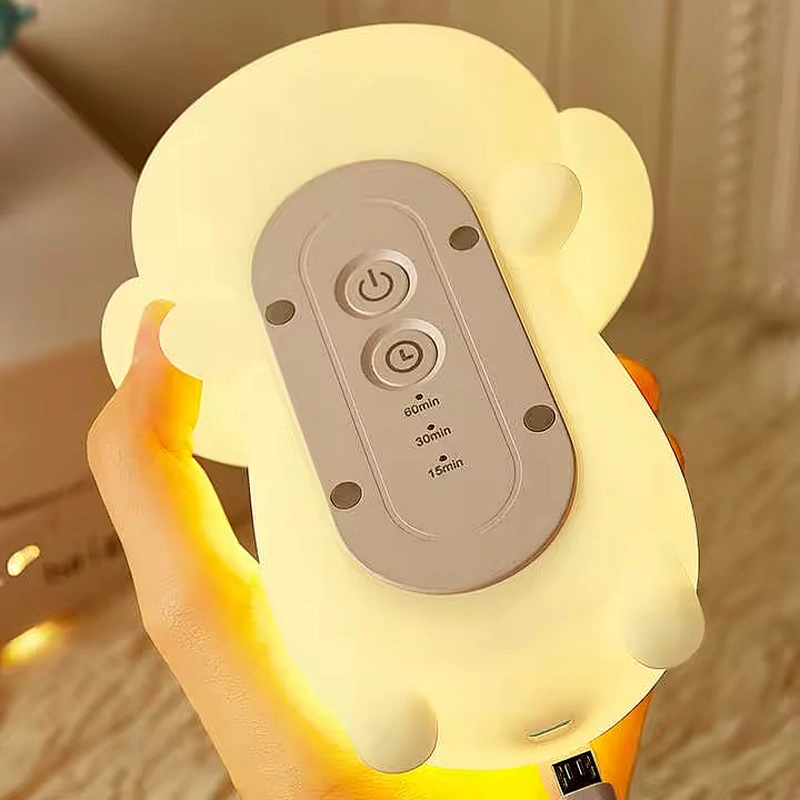 Cute Dog RGB Tap Kids Bedroom Desk Lamp Custom Smart Pat Children Silicone Animal Night Light for Home Decoration