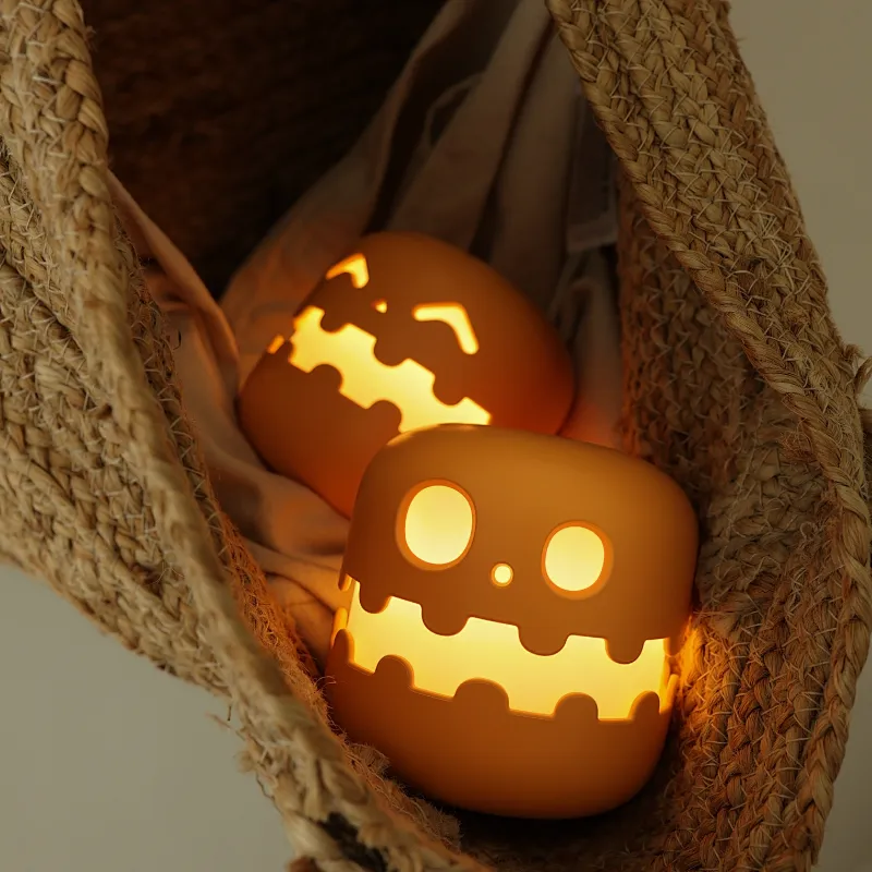 2024 Creative Little Pumpkin Silicone Clapping Lamp Desktop Atmosphere Decoration Halloween Decorative Pumpkin Night Lamp