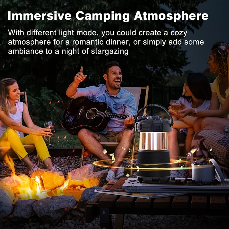 Wireless Speaker Warm Color Night Light Camping Night Light