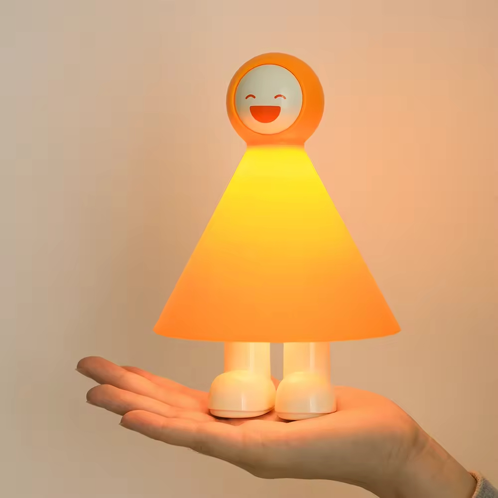 Modern Kawaii LED Bedside Night Light Lamp USB Rechargeable Warm Atmosphere Light for Bedroom and Home Touch Power Generation
