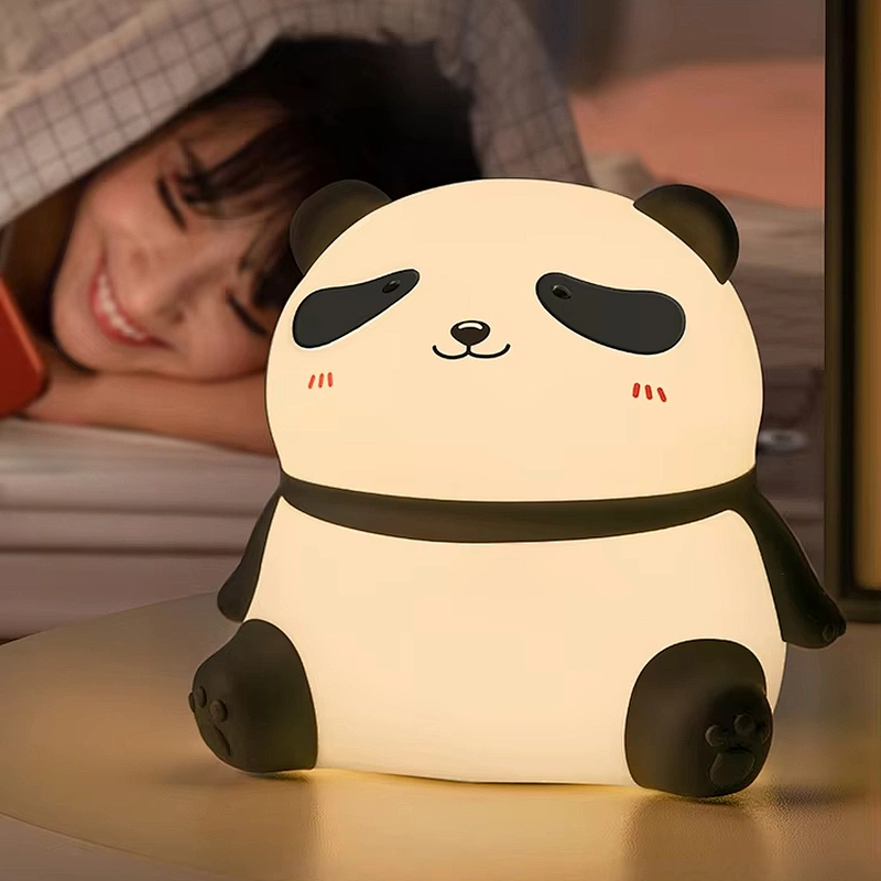 LED Light Creative Panda Silicone Night Light Table Lamp Bedroom USB Rechargeable Touch Control Night Light