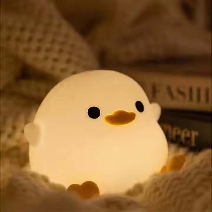 Cartoon Lighting Gift Rechargeable Silicon Duck Lamp Smart Bedside Led Night Light for Children Baby Kids
