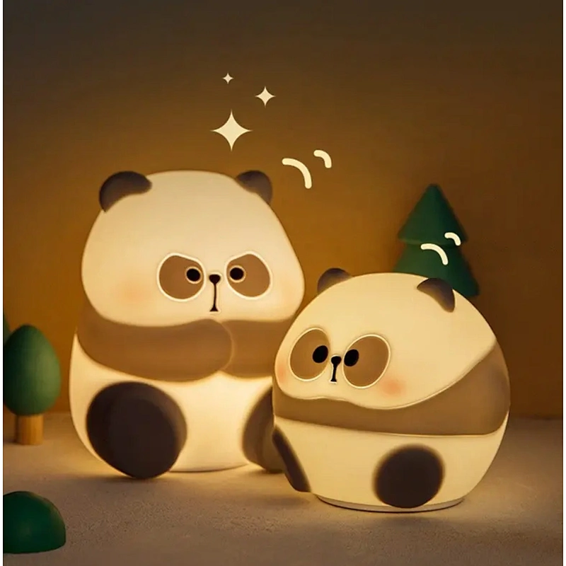 Charming Panda LED Night Lamp with Dark Circle Detail and Soft Peaceful Light for Kids
