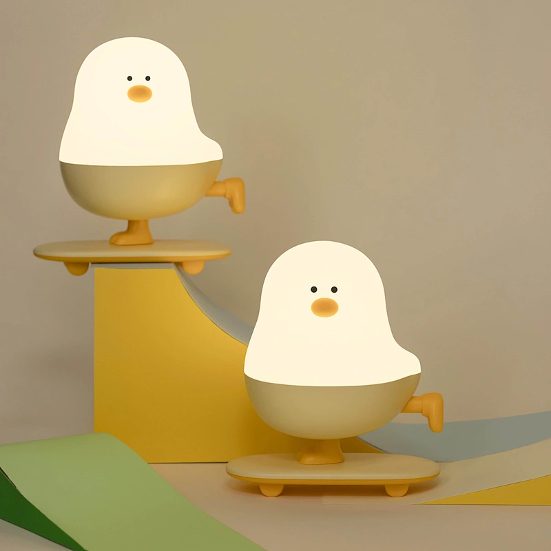 Small Slippery Chicken Night Light Silicone Table Lamp Smart Silicone Night for Kids Bed Room Use