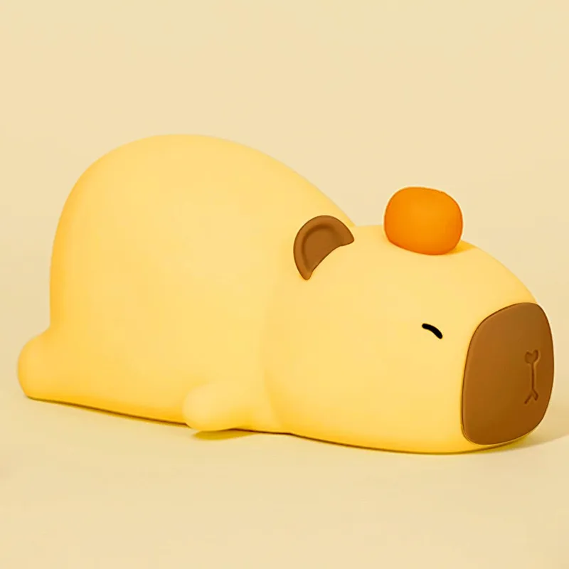 Creative Capybara Night Lamp  Cute Silicone LED Light for Nursery and Desk Decor
