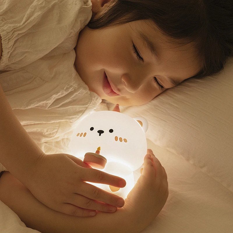 Cross-border New Cake Bear Pat Light USB Charging Bedroom Bedside Atmosphere Light Creative Birthday Gift Nightlight