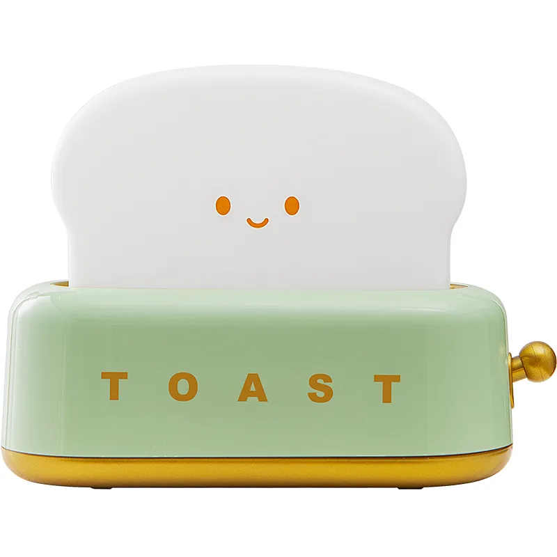 Cute Kawaii Bread Toast Lamp for Kids' Nursery Modern LED Night Light with Auto Shutoff Birthday Gift Teen Girls Bedroom Decor