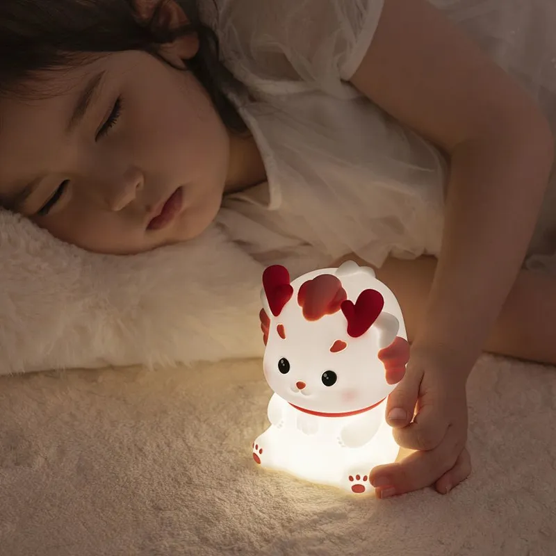 Mini Dragon LED Night Lamp Portable and Rechargeable for Kids' Use