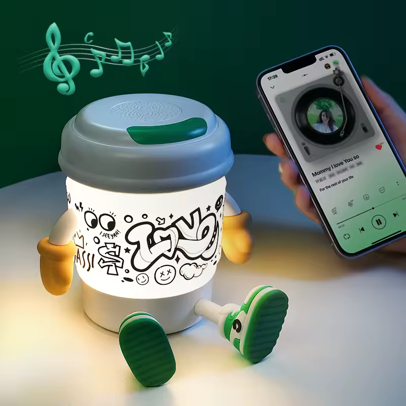 Cute Design Coffee Cup LED Night Light Warm White and Colorful Powered by Battery with Duck Shape for Living Room