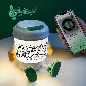 Cute Design Coffee Cup LED Night Light Warm White and Colorful Powered by Battery with Duck Shape for Living Room