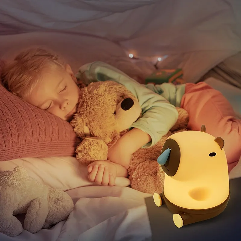 Touch Light Portable Capybara LED Light USB Rechargeable Lamp for Kids and Animal Lovers