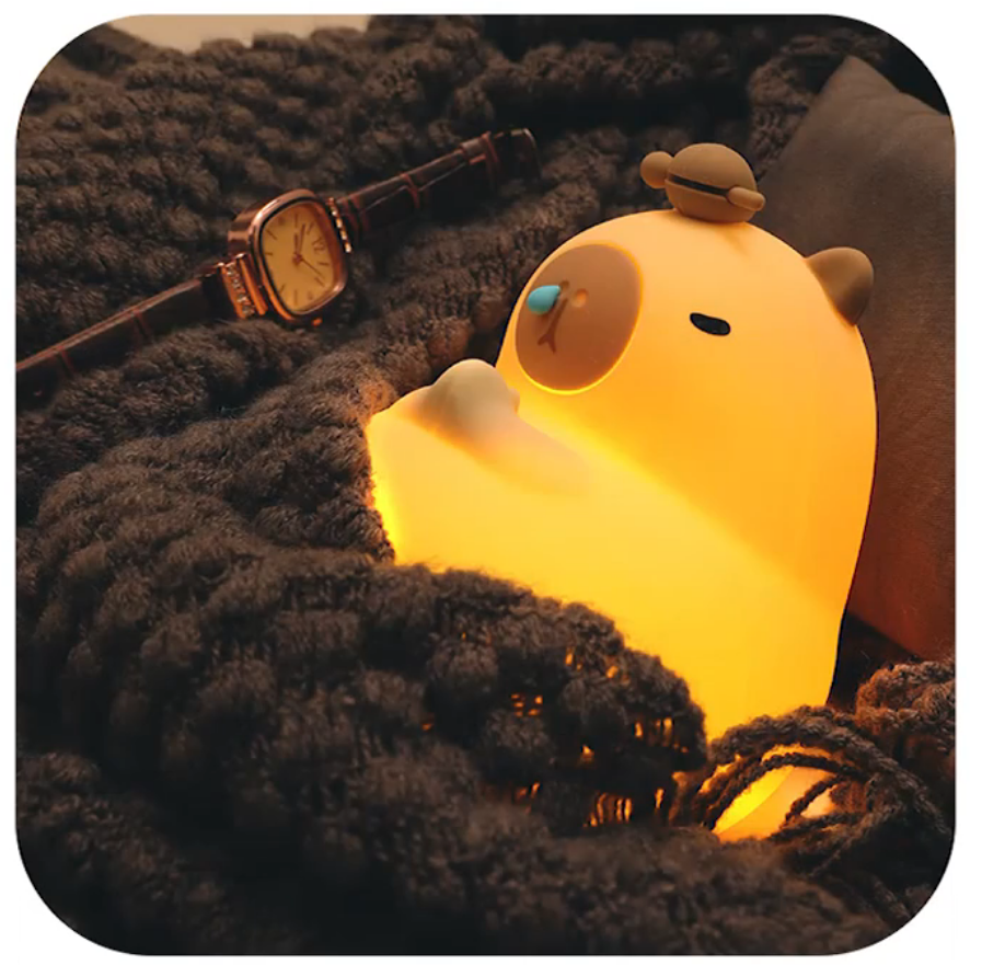Rechargeable Cute Bear Anime Colorful Home Decoration Room Silicone Touch Night Light for Baby Kids Children