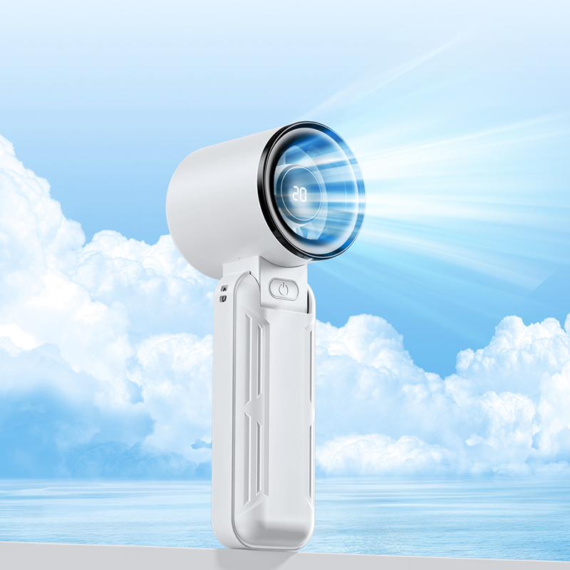Portable Handheld LED Mini Small Hand Fans Outdoor Folding Air Cooling Office Stand Fan Summer Cooling Fan