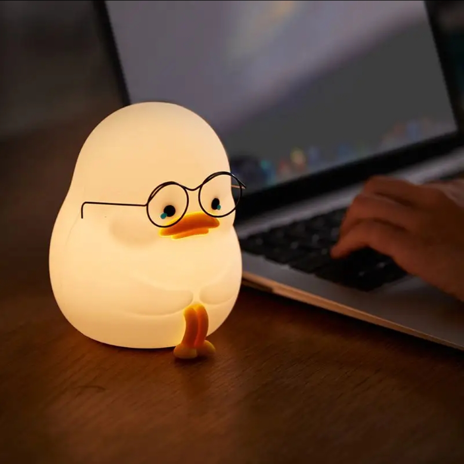 EMO Duck Silicone Pat Light  Intelligent USB Rechargeable Soft Glow for Children Sleep Creative Gift Sleeping Children Light