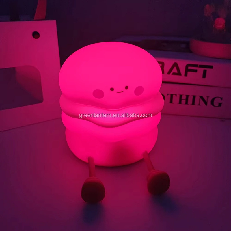 Creative Burger Baby Night Light LED Lamp Rechargeable Soft Glow for Kids Children Night Light